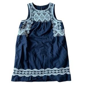 Madewell Embroidered Boho Shift Dress linen cotton blend women’s size S lined